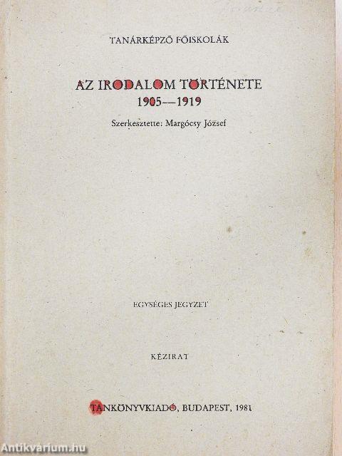 Az irodalom története 1905-1919