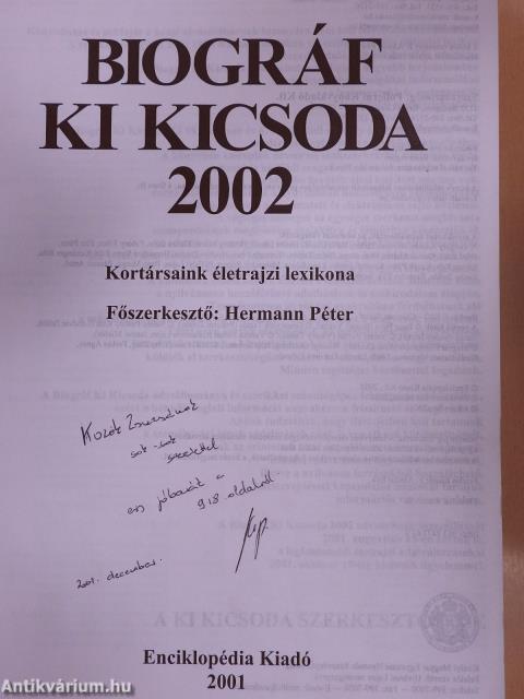 Biográf Ki Kicsoda 2002 (dedikált példány)