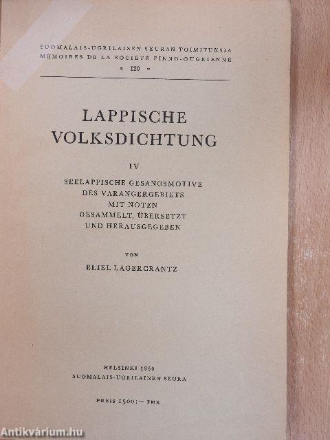 Lappische Volksdichtung IV.