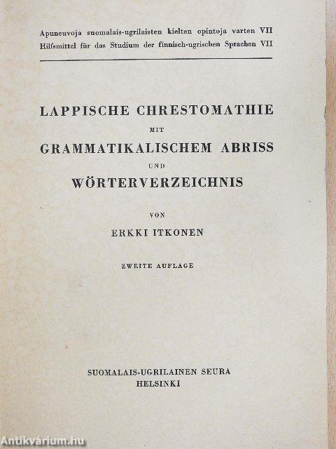 Lappische Chrestomathie mit Grammatikalischem Abriss und Wörterverzeichnis