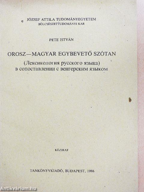 Orosz-magyar egybevető szótan