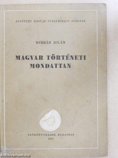 Magyar történeti mondattan