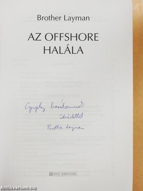 Az offshore halála (dedikált példány)