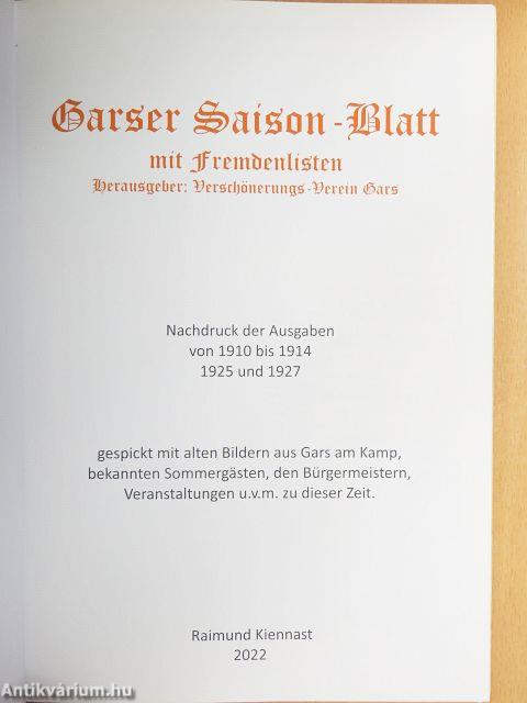 Garser Saison-Blatt mit Fremdenliste
