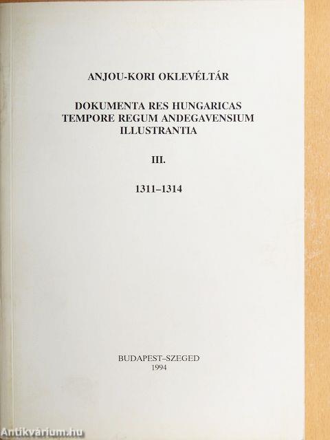 Anjou-kori oklevéltár III.