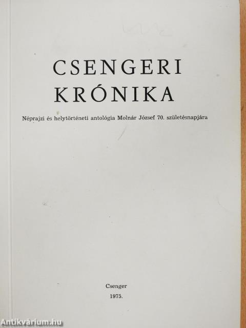 Csengeri krónika (aláírt példány)