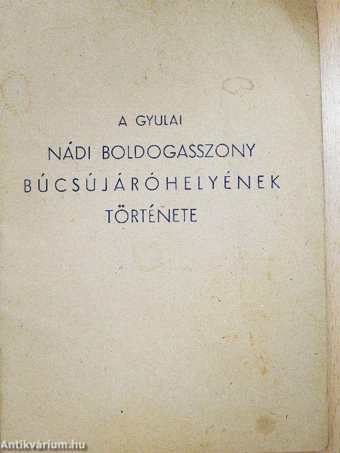 A gyulai nádi Boldogasszony búcsújáróhelyének története