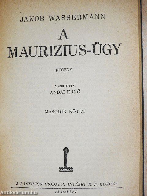 A Maurizius-ügy I-II.