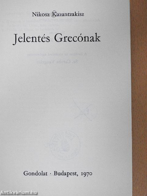 Jelentés Grecónak