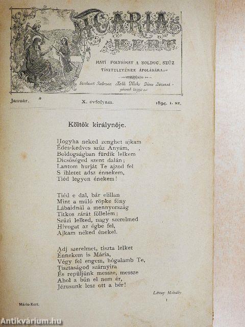 Mária-kert 1894. január-december/1895. (nem teljes évfolyam)