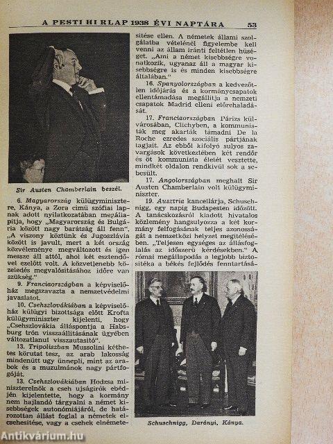 A Pesti Hirlap naptára 1938