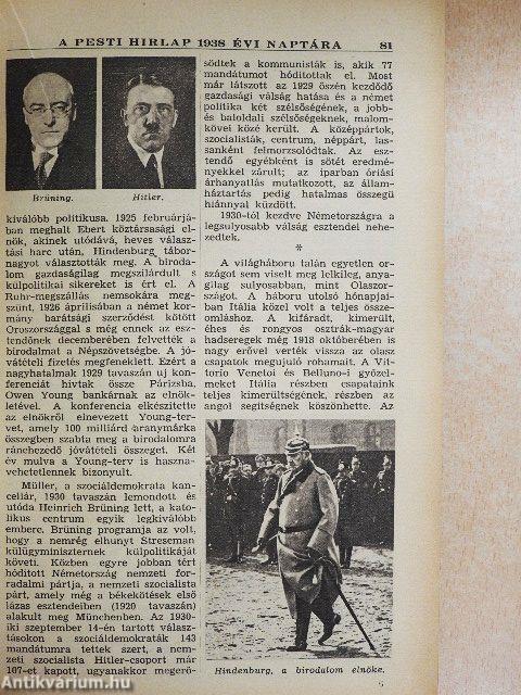 A Pesti Hirlap naptára 1938