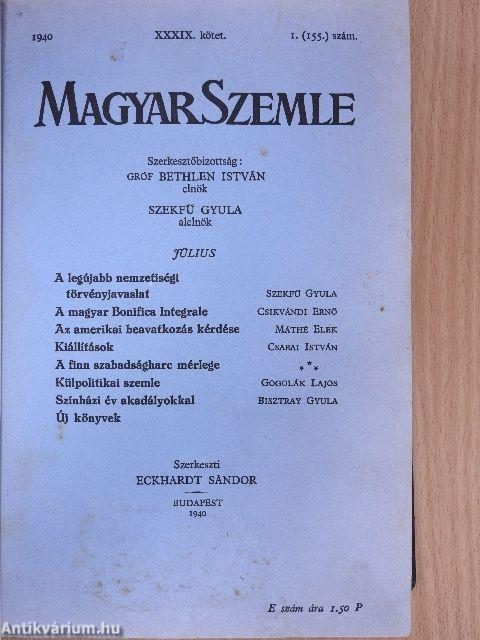 Magyar Szemle 1940. július-december