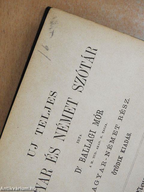 Uj teljes magyar és német szótár