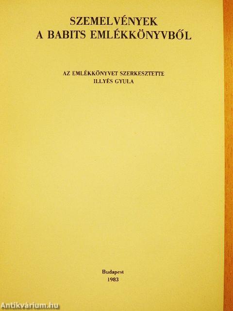 Szemelvények a Babits emlékkönyvből