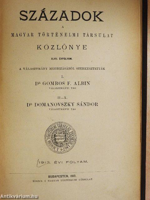 Századok 1913. január-december/A Magyar Történeti Irodalom 1912-ben