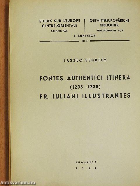 Fontes authentici itinera Fr. Iuliani Illustrantes