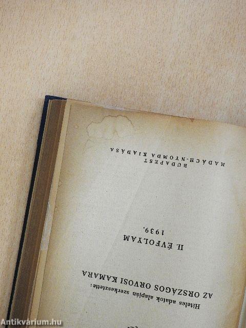 Az Országos Orvosi Kamara hivatalos névjegyzéke 1939.