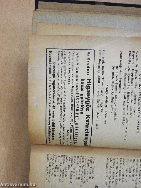 Az Országos Orvosi Kamara hivatalos névjegyzéke 1939.