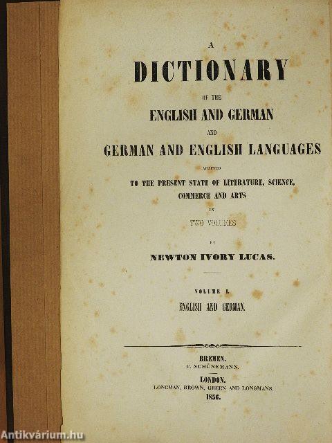 A Dictionary of the English and German and German and English Languages I/1-2.