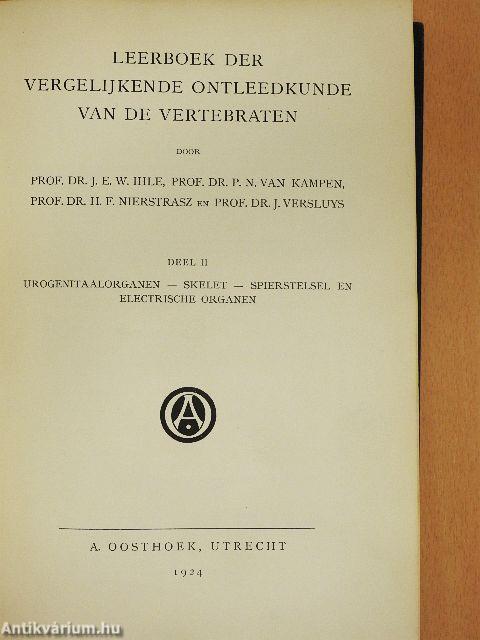 Leerboek der vergelijkende ontleedkunde van de vertebraten II.