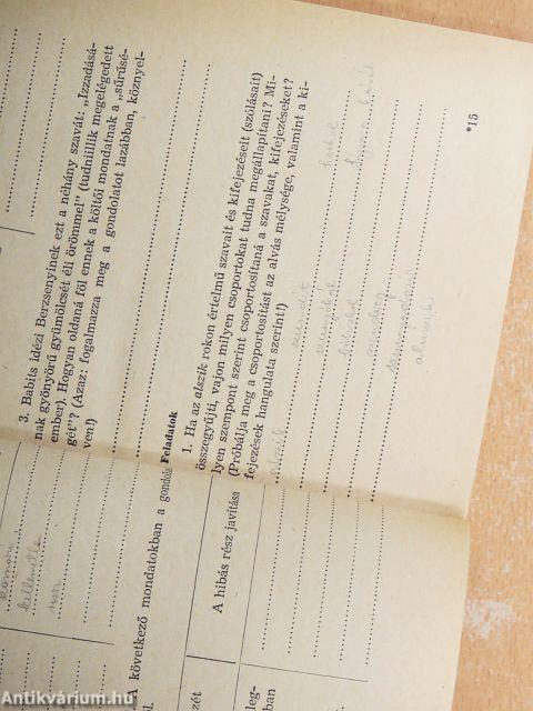 Stilisztikai gyakorlatok IV.