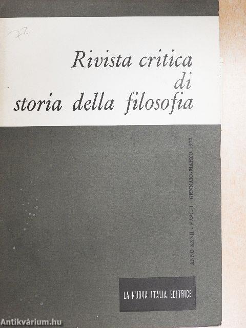 Rivista critica di storia della filosofia I-IV.