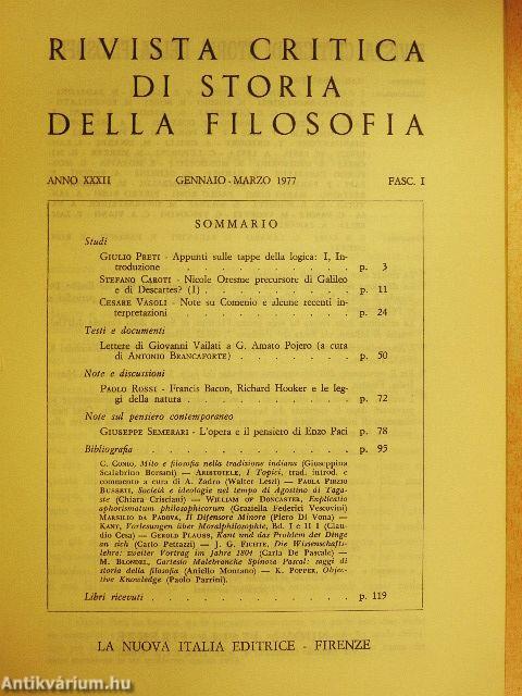 Rivista critica di storia della filosofia I-IV.