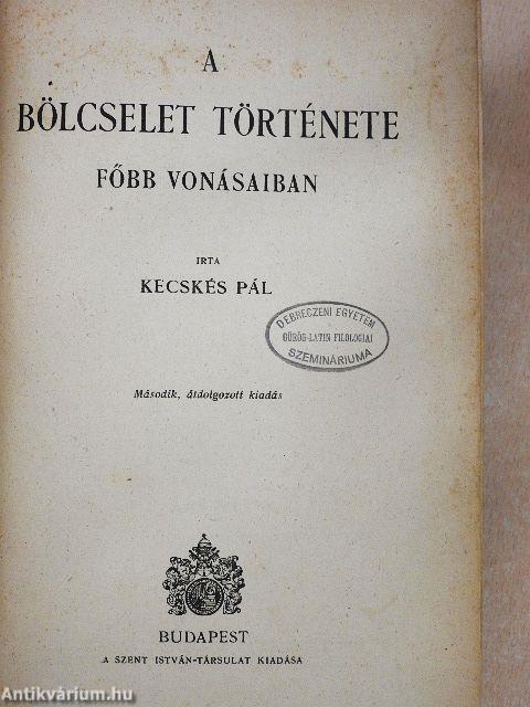 A bölcselet története főbb vonásaiban