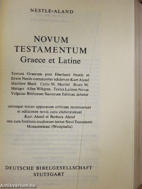 Novum Testamentum Graece et Latine