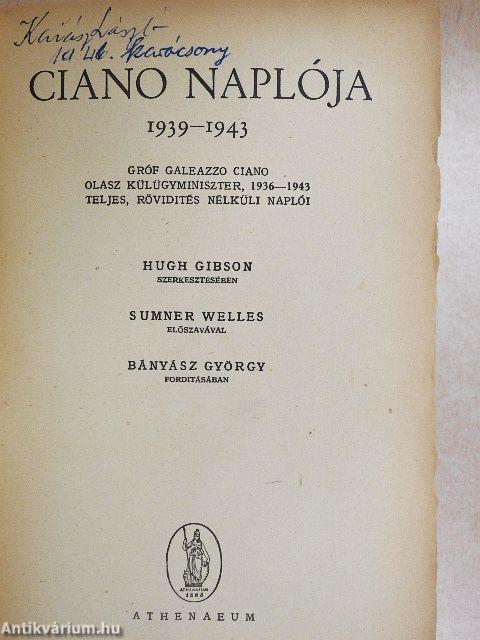 Ciano naplója 1939-1943