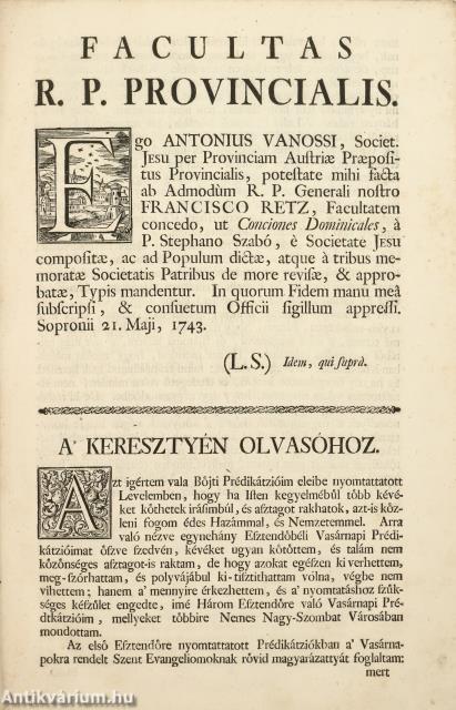 Három esztendőre-való vasárnapi prédikátziók