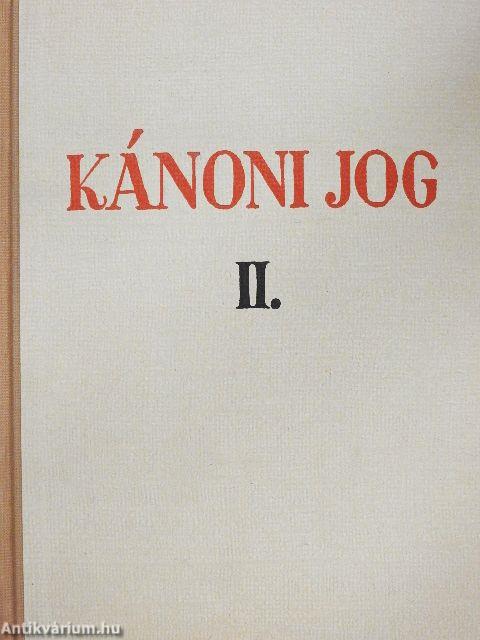 Kánoni jog II.