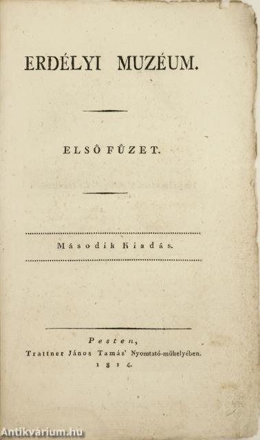 Erdélyi muzéum I-X.