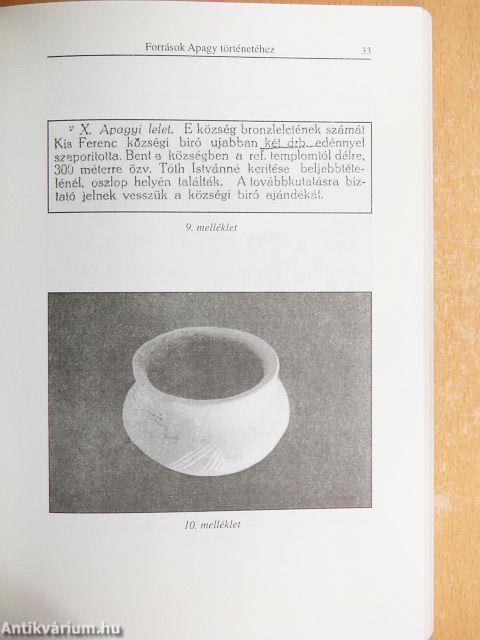 Források Apagy történetéhez