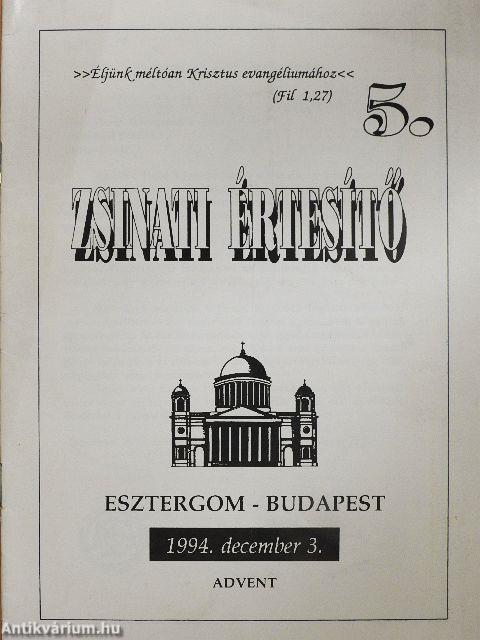 Zsinati értesítő 1994. december 3.