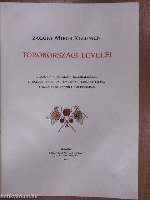 Zágoni Mikes Kelemen Törökországi Levelei