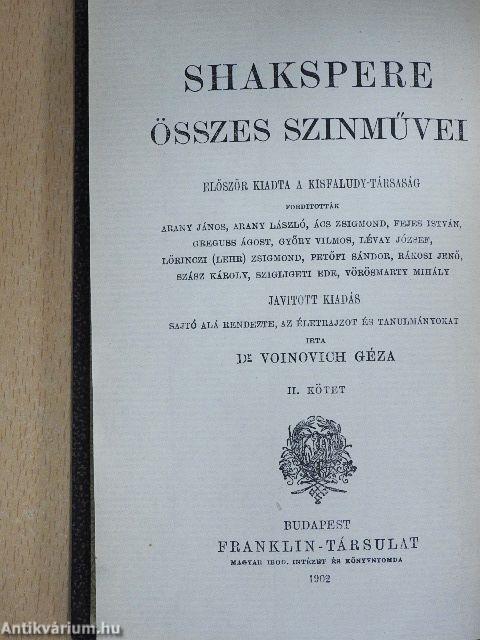 Shakspere összes szinművei 1-6.