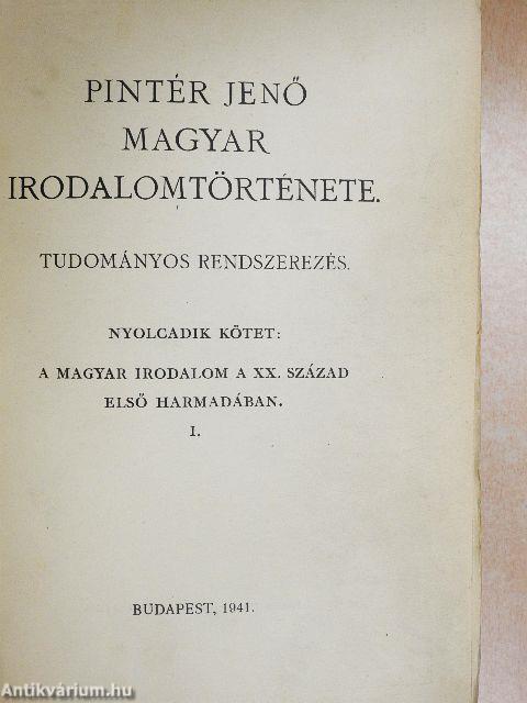 Pintér Jenő magyar irodalomtörténete VIII/I-II. (töredék)