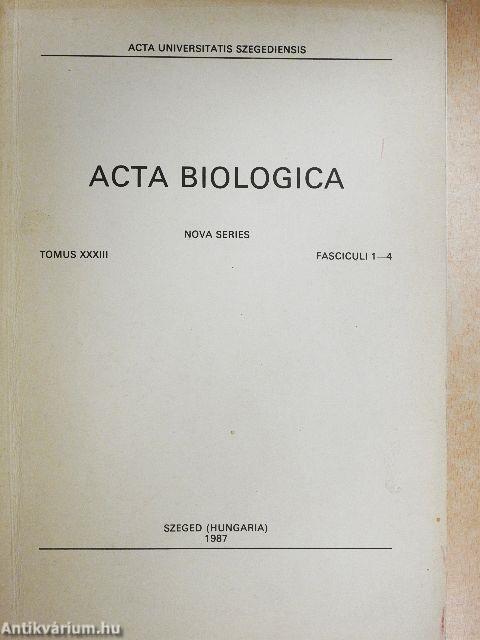 Acta Biologica Tomus XXXIII. Fasciculi 1-4.