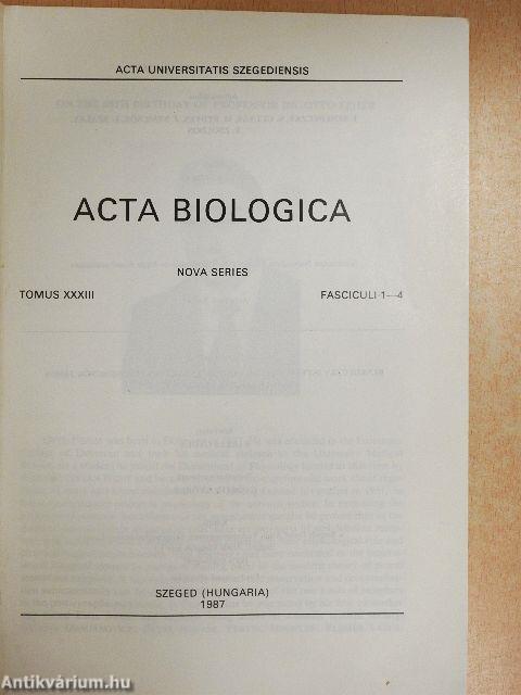 Acta Biologica Tomus XXXIII. Fasciculi 1-4.