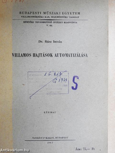 Villamos hajtások automatizálása