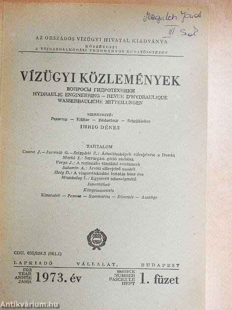 Vízügyi Közlemények 1973/1.