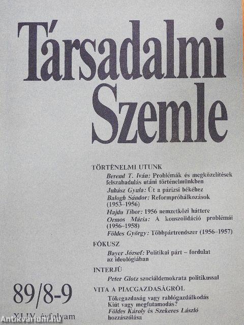 Társadalmi Szemle 1989. augusztus-szeptember