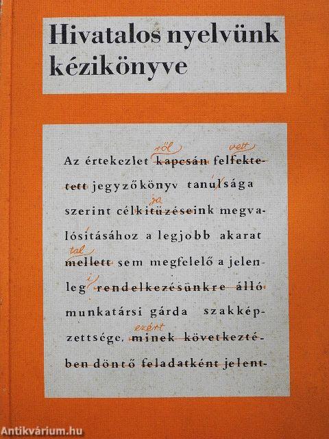 Hivatalos nyelvünk kézikönyve