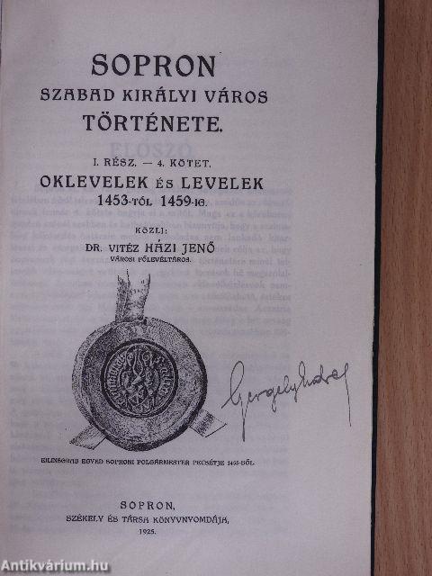 Sopron szabad királyi város története I/4.