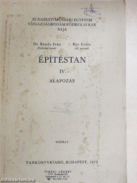 Építéstan IV.