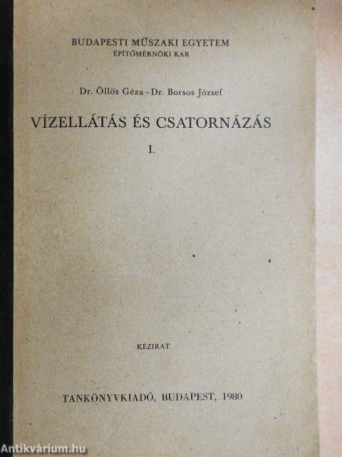 Vízellátás és csatornázás I.