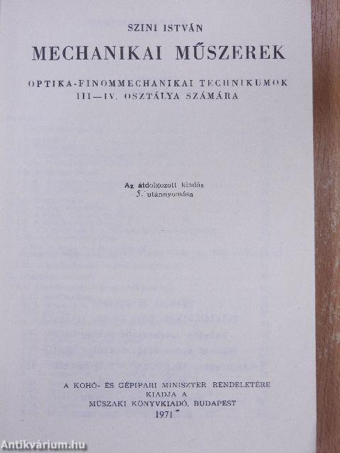 Mechanikai műszerek