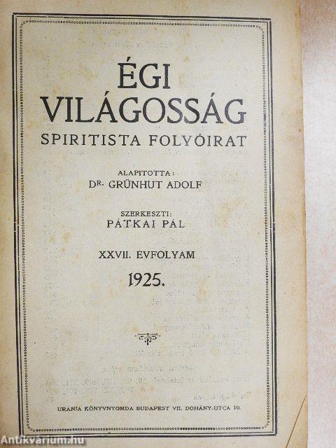 Égi világosság 1925-1926. január-december